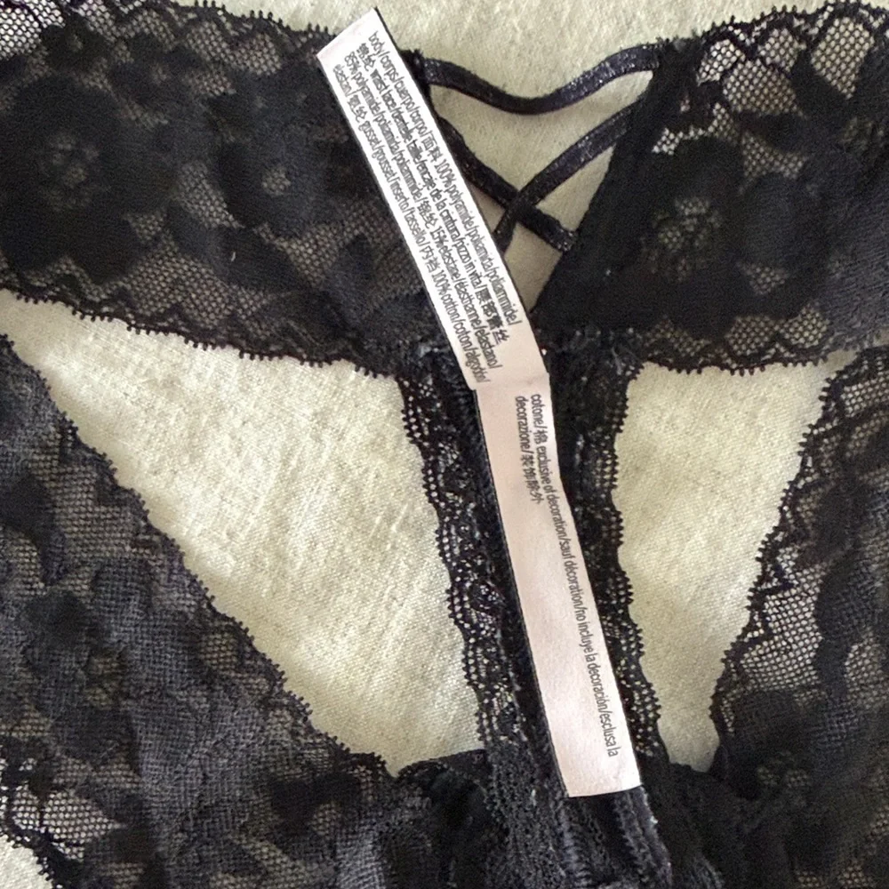 Victoria's Secret Black Lace panties with Silver Accents